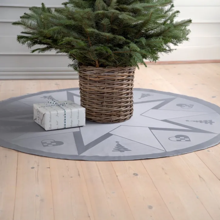 Novoform STARS juletræstæppe i Winter Grey Ø140 cm
