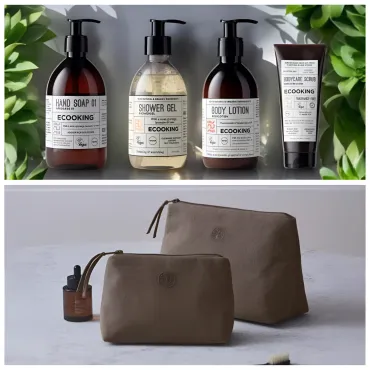 All toilettaske og kosmetikpung med Ecooking pakke