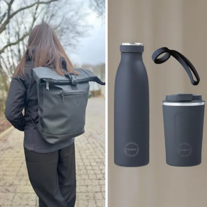 Bon Goût Rolltop rygsæk med CUP2GO og flaske