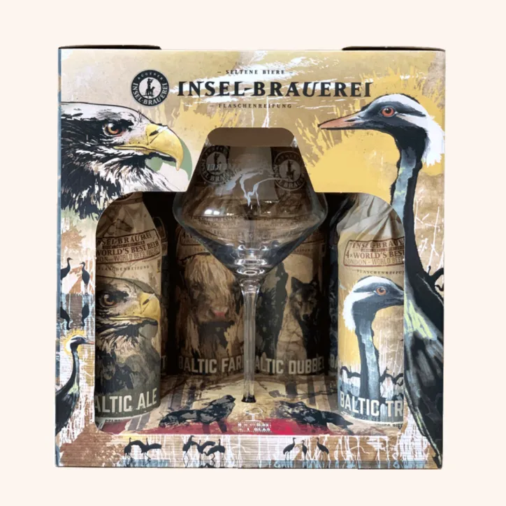 Luksus ølpakke med 6 øl og 1 glas