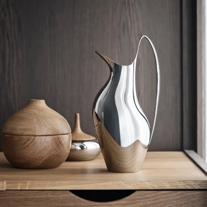 Georg Jensen Bonbonniere, kande, 2 stk lysestager