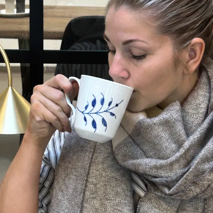 Royal Copenhagen Blå Mega Riflet Krus 37 cl 4 stk.