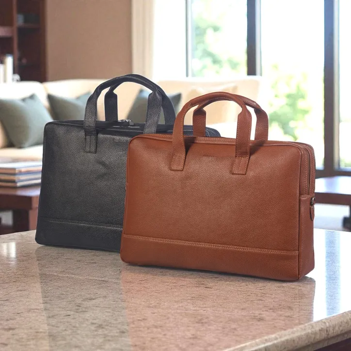 Bon Gout Business Bag Boss Floater i sort - cognac