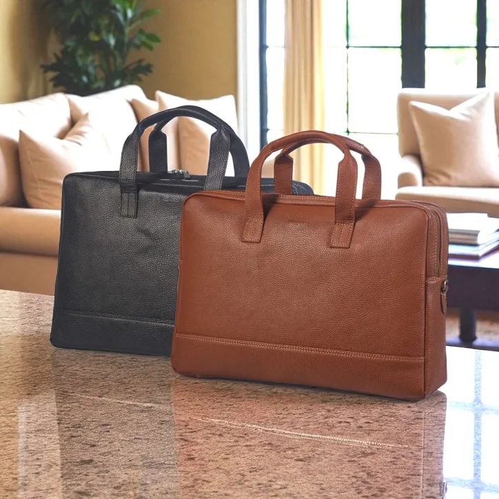 Bon Gout Business Bag Boss Floater i sort - cognac