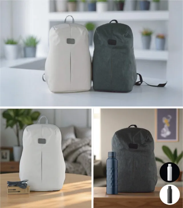 Skuldertaske med USB C kabel eller flaske