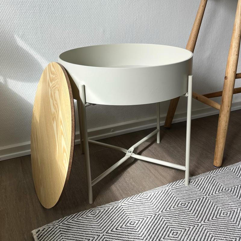 Sisco bakkebord i beige Ø40 cm - 2