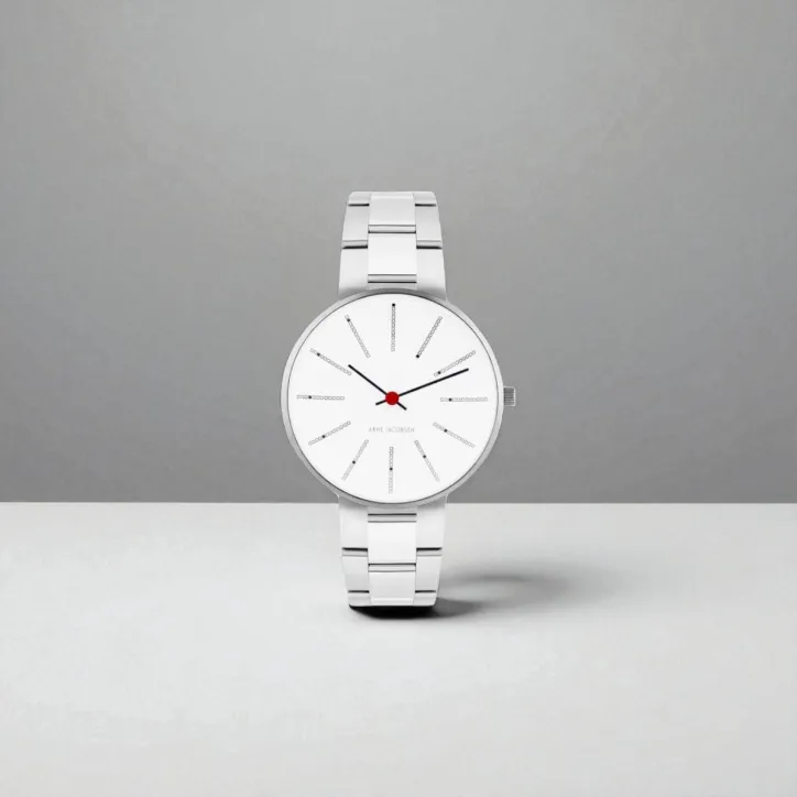 Bankers 34 mm, hvid skive, stål lænke