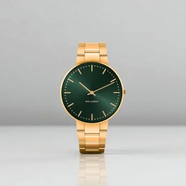 City Hall herre armbåndsur med guldlænke