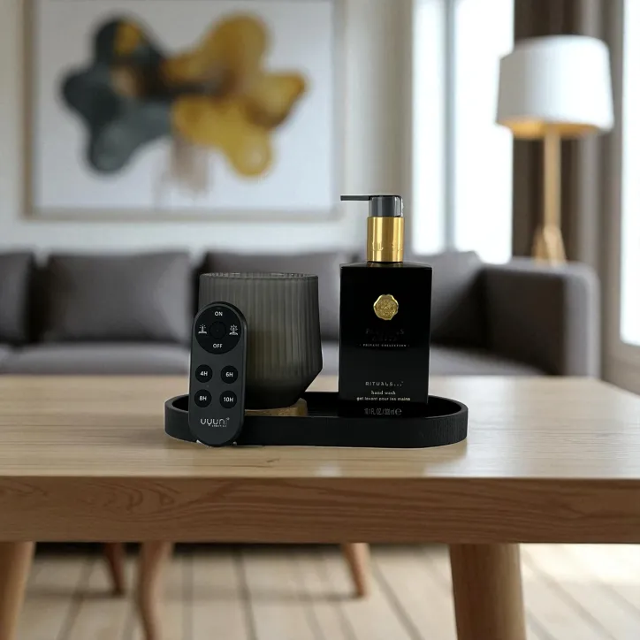 Uyuni Scented Wax Glass Candle med bakke