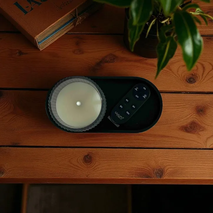 Uyuni Scented Wax Glass Candle med bakke