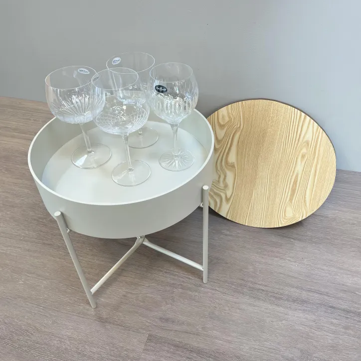 Luigi glas 4 stk., Sisco bord Ø40 cm i beige