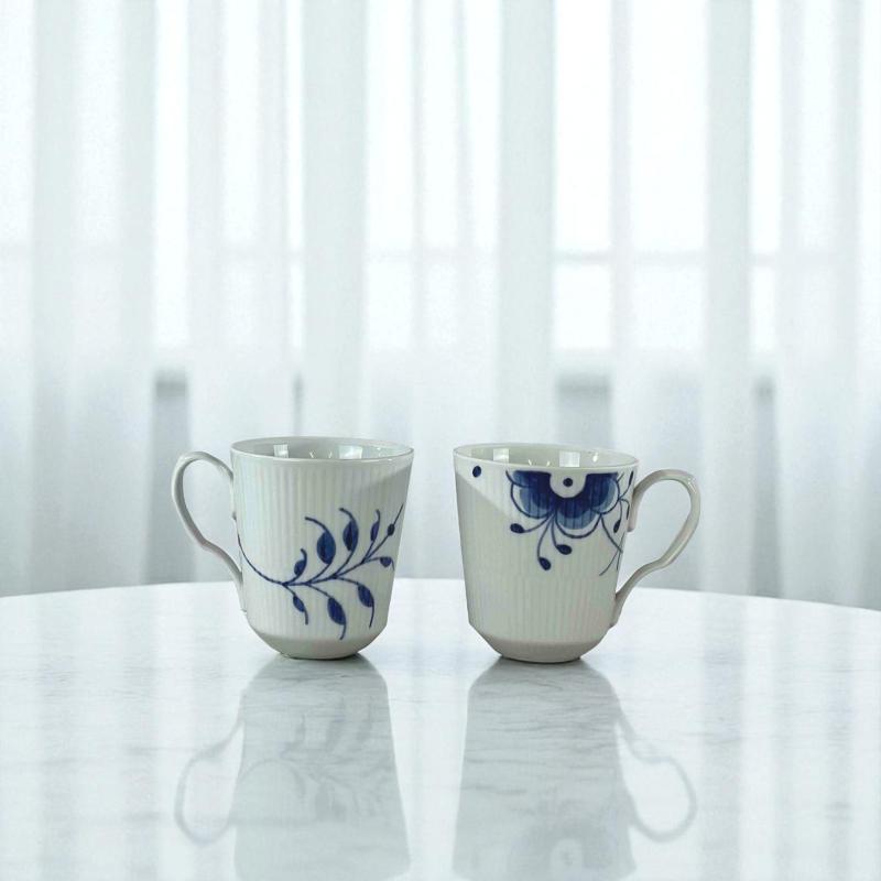 Royal Copenhagen 2 mega riflet krus 37 cl.