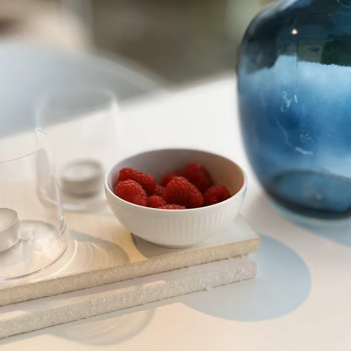 Royal Copenhagen fad 2-pak og hvid riflet skål