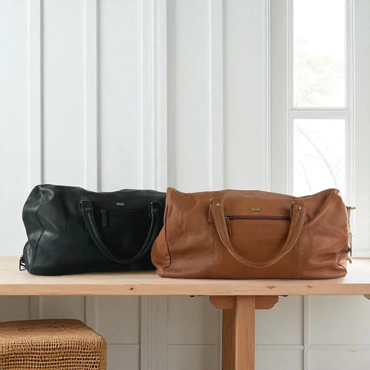 Weekendtaske vintage i brun eller sort