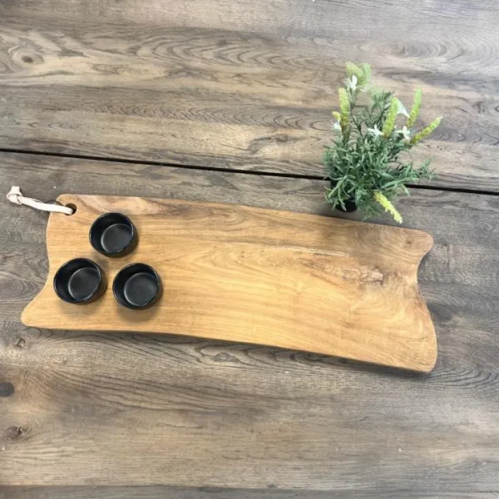 AIDA RAW Titanium Black og MUUBS teak serveringssæt - 2