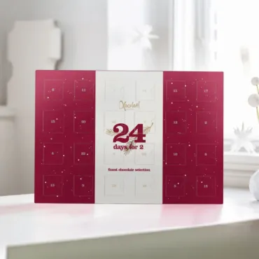 Julekalender med blandet chokolade og fyld