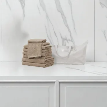 Damask håndklæder i light oak - Gave XL