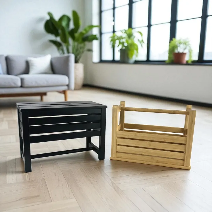 Valdemar skammel fås i farverne bambus eller sort