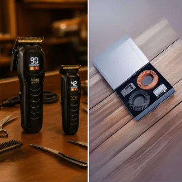 Hårtrimmersæt & Bæltesæt i sort eller cognac