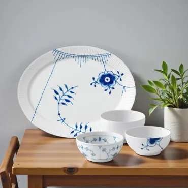 Royal Copenhagen skålesæt og oval tallerken