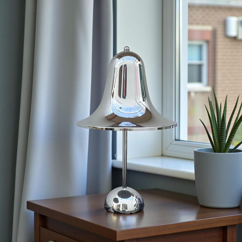 Pantop Shiny lampe i sølv