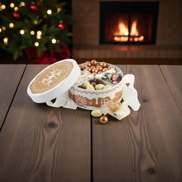 Rund Hatteæske Honningkagehus 400g