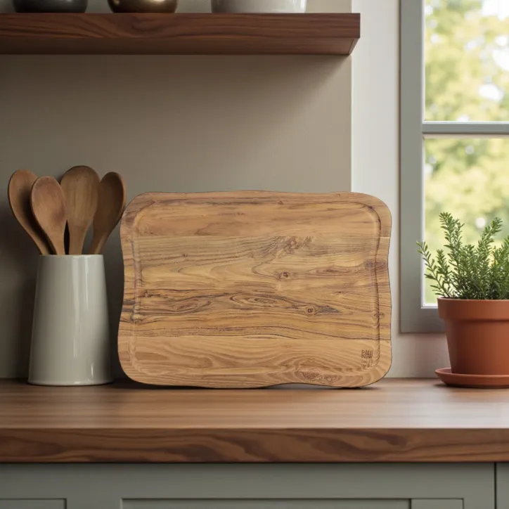 AIDA RAW Teak Skærebræt med saftrille