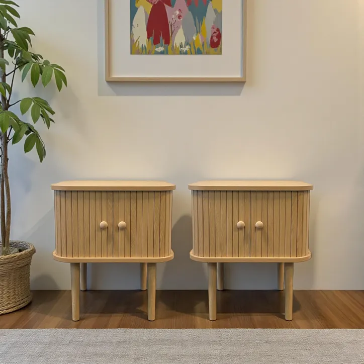 2 stk. House Nordic Nikko Hjørnebord med 2 låger