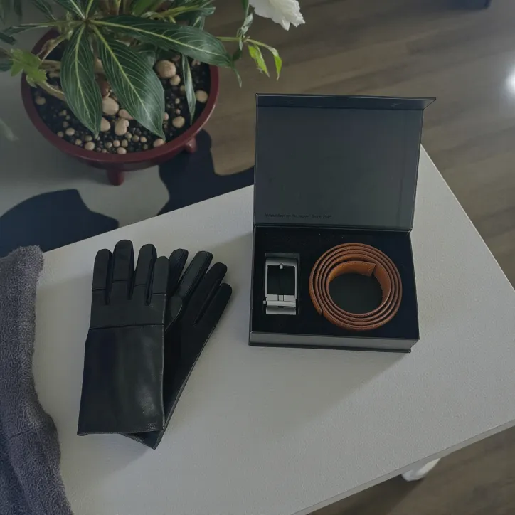 Thomas Herrehandsker & Bæltepakke i cognac