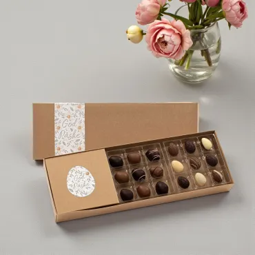 Mixede påskeæg i æske 18 stk.