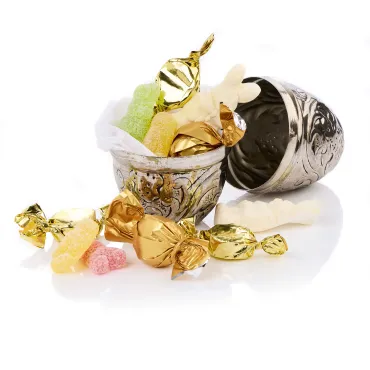 Sølvæg med lækker chokoladekugler, 100 g.