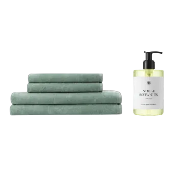 Georg Jensen Damask terry håndklæde small & sæbe - sage green