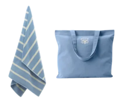 Georg Jensen Damask Sea badelagen og tote bag - cerulean