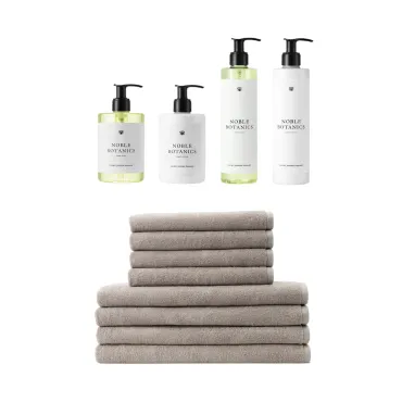 Georg Jensen Damask 3x large håndklæder & hudpleje - taupe