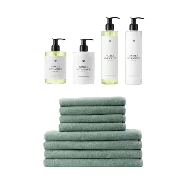 Georg Jensen Damask 3x large håndklæder & hudpleje - sage green