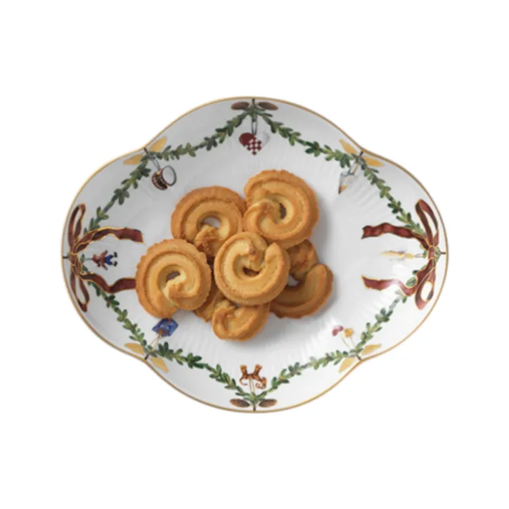 Royal Copenhagen Stjerne Riflet jul fad, 22 cm - 2