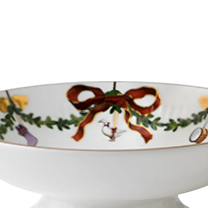 Royal Copenhagen Stjerne Riflet jul skål på fod 18 cm - 3
