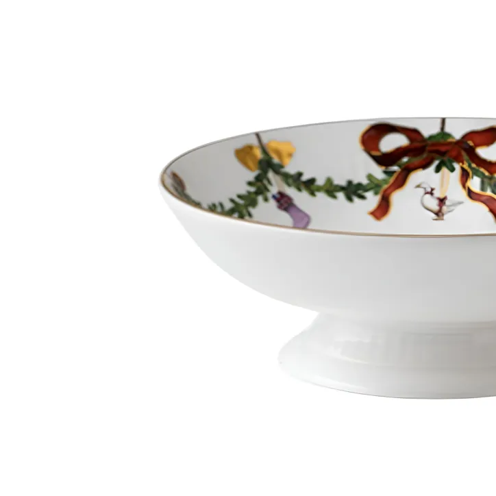 Royal Copenhagen Stjerne Riflet jul skål på fod 18 cm - 2