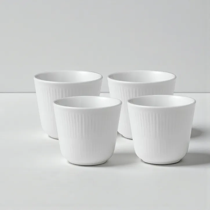 Royal Copenhagen Hvid Riflet Termokop 26 cl 4-pak