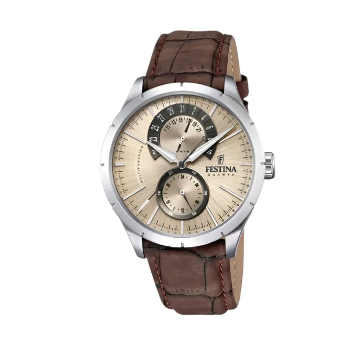 Festina Classic herreur stål rem, beige