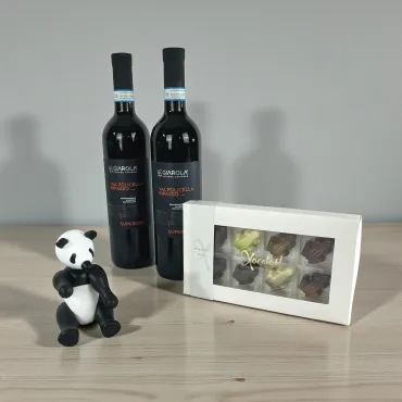 Kay Bojesen Panda og Xocolatl Frog Parade og 2 flasker Ripasso