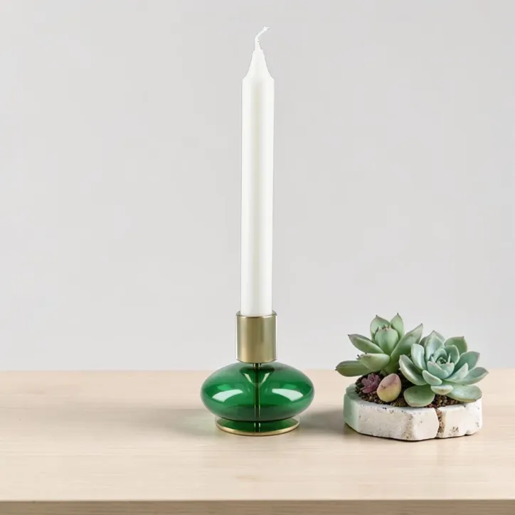 Holmegaard Bubble lysestage H8 cm i Grøn