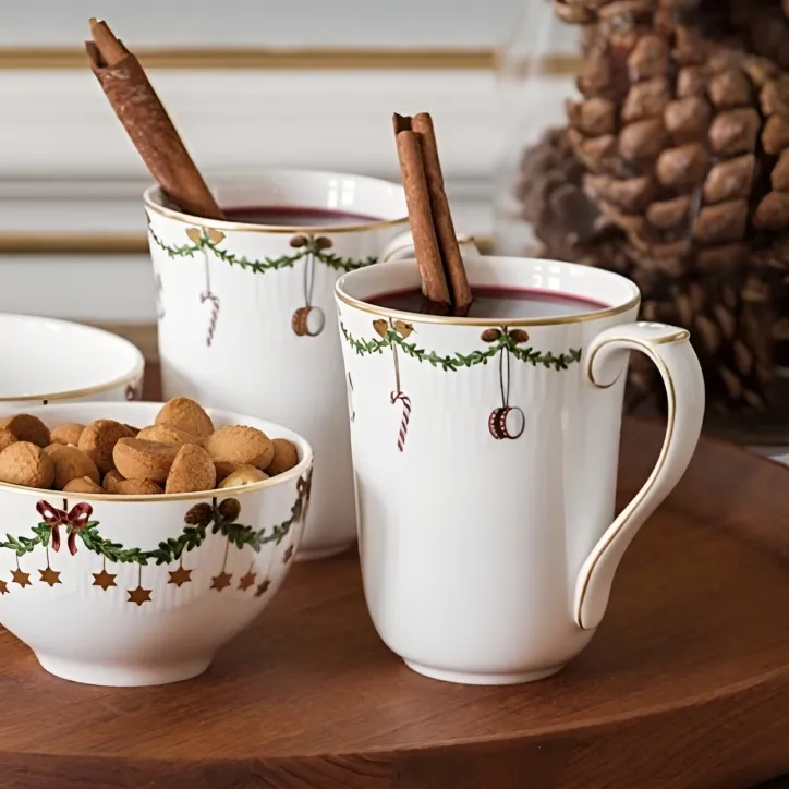 Royal Copenhagen Stjerne Riflet Jul Kop 36 cl sæt á 2 stk.