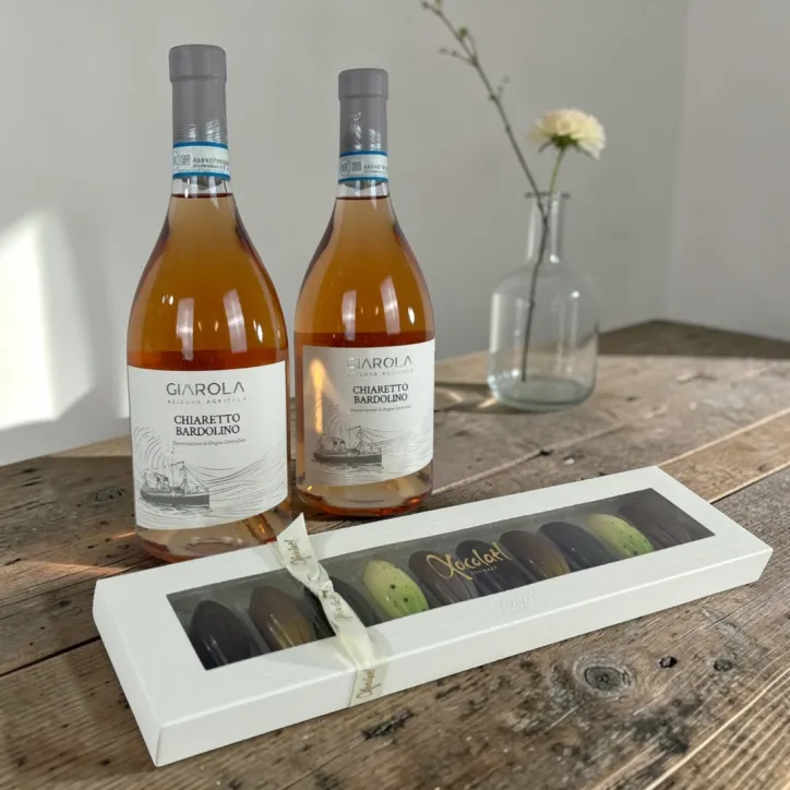 2 flasker Bardolino Chiaretto Giarola og Xocolatl Cocoapods