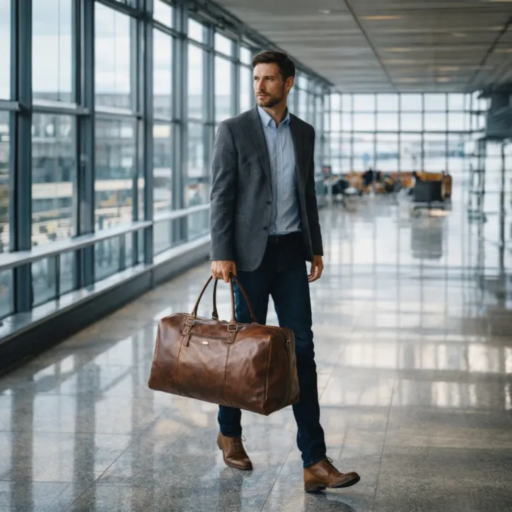 Bon Goût weekendtaske i Oily Pull Up læder