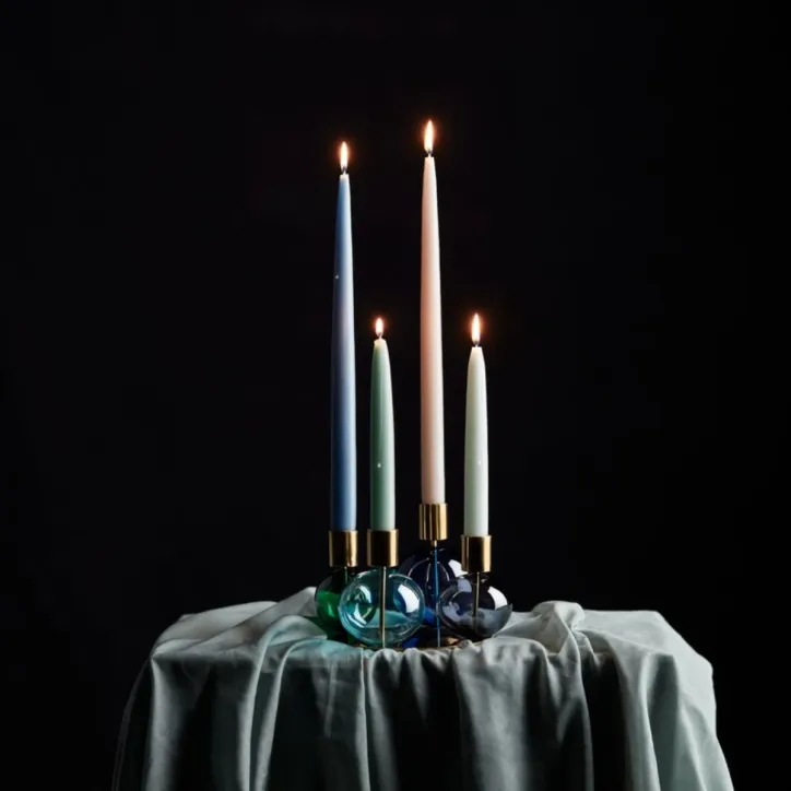 Holmegaard Bubble lysestage 17,5 cm blå/grøn - 1