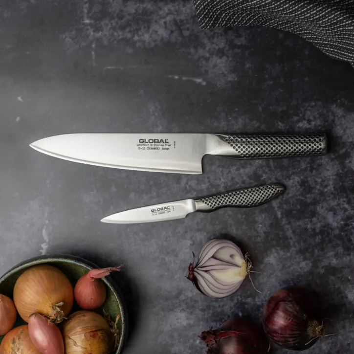 Global kokkekniv 18 cm og urtekniv 9 cm