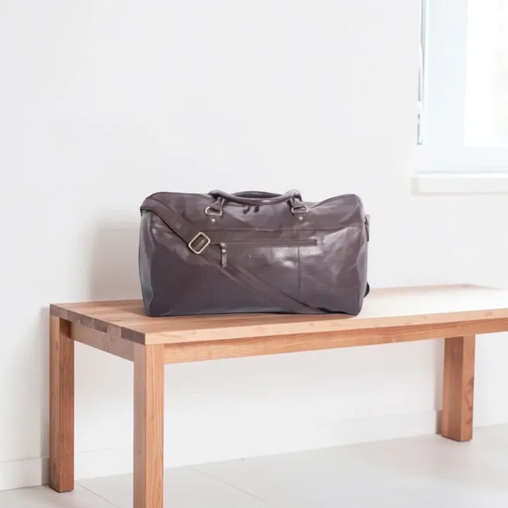 Weekendtaske vintage i brun - 3