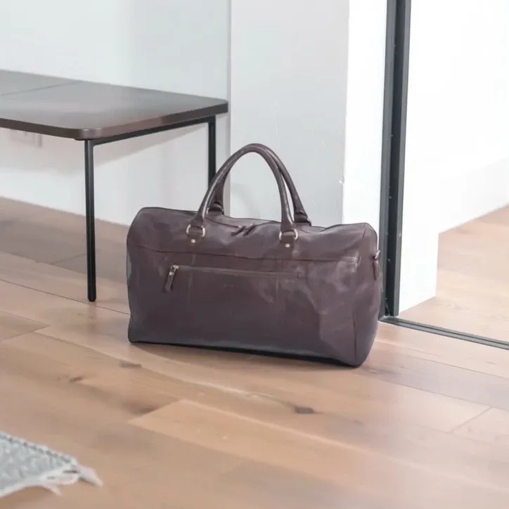 Weekendtaske vintage i brun - 1