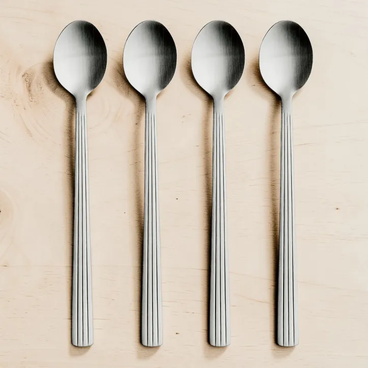 AIDA RAW cutlery matte steel caffe latteske 4 stk.